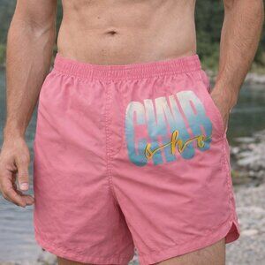Chubbies Pink Swim Trunks Men’s Medium Retro Swim Shorts Pockets